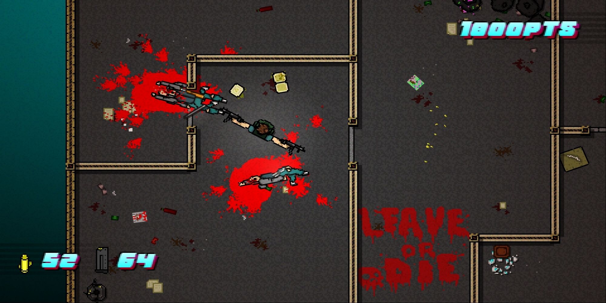 Mark from Hotline Miami 2: Wrong Number on a rampage.