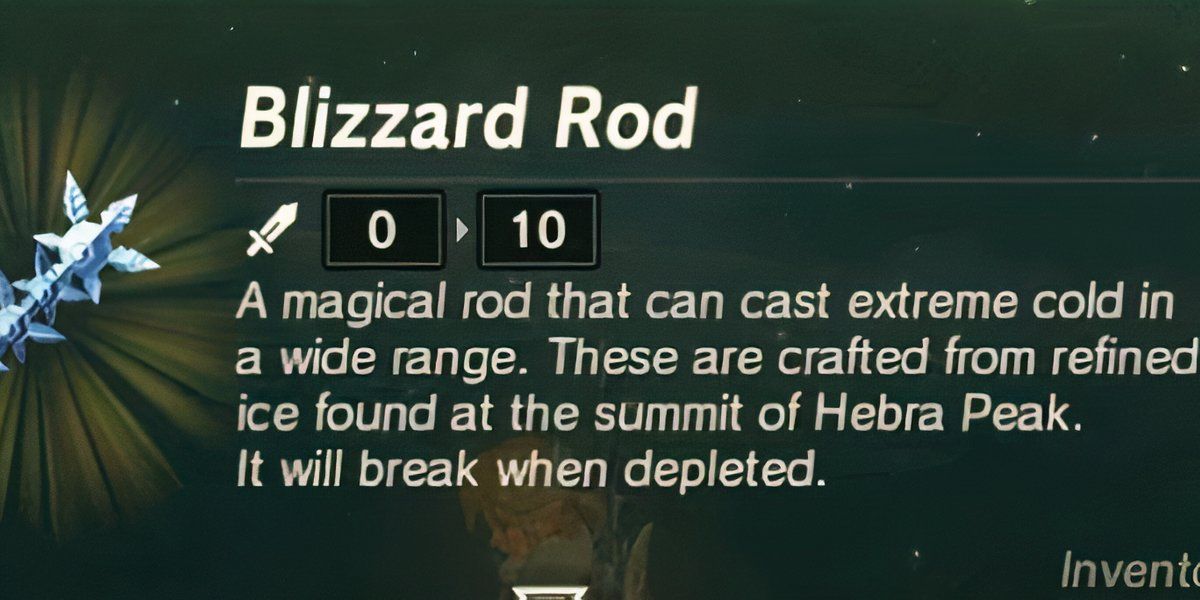 Breath of the Wild Blizzard Rod Stats