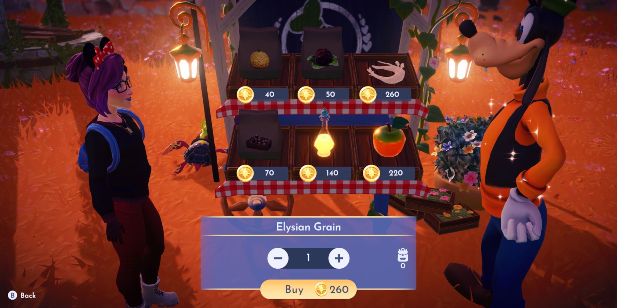 Buying Elysian Grain in Disney Dreamlight Valley