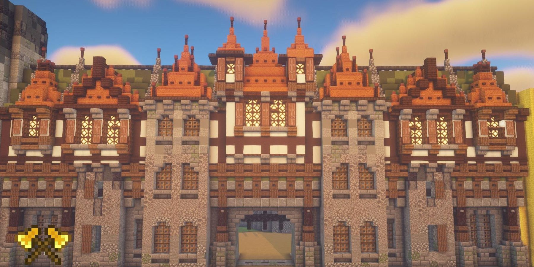 Minecraft A Wall Of Houses