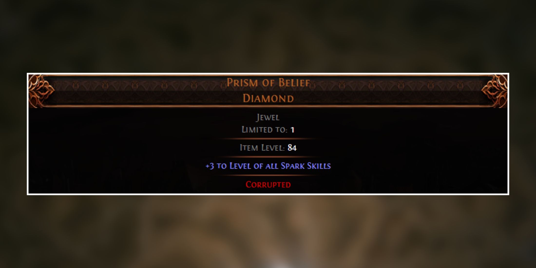 Prism of Belief Diamond in path of exile 2