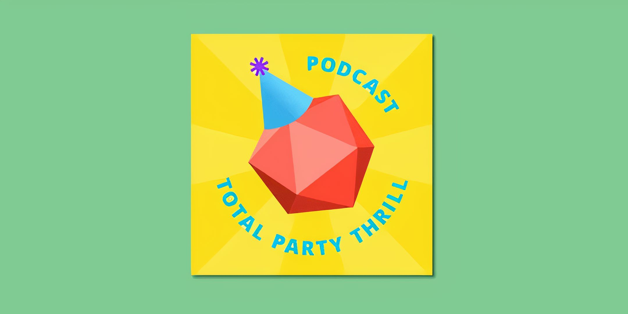 Image of the Total Party Thrill podcast logo on a green background.