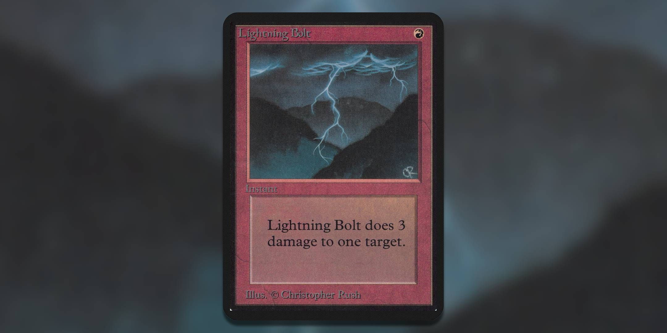 The Magic the Gathering card Lightning Bolt by Christopher Rush.