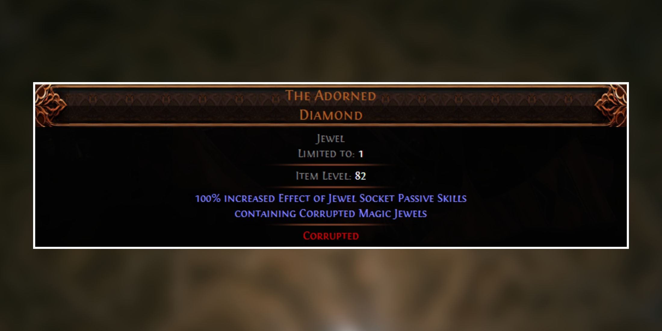 the adorned Diamond in path of exile 2