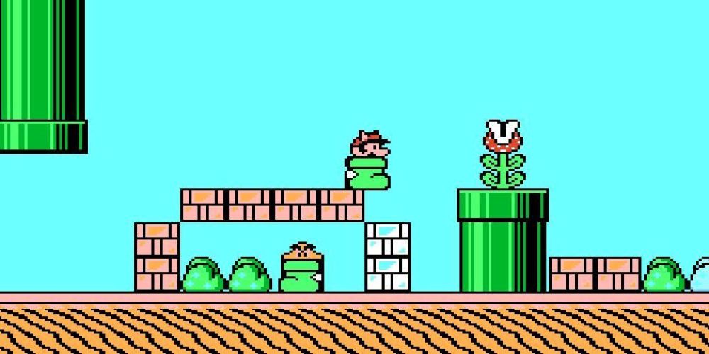 Super Mario Bros 3 Screenshot Of Mario In Goomba's Shoe On Block