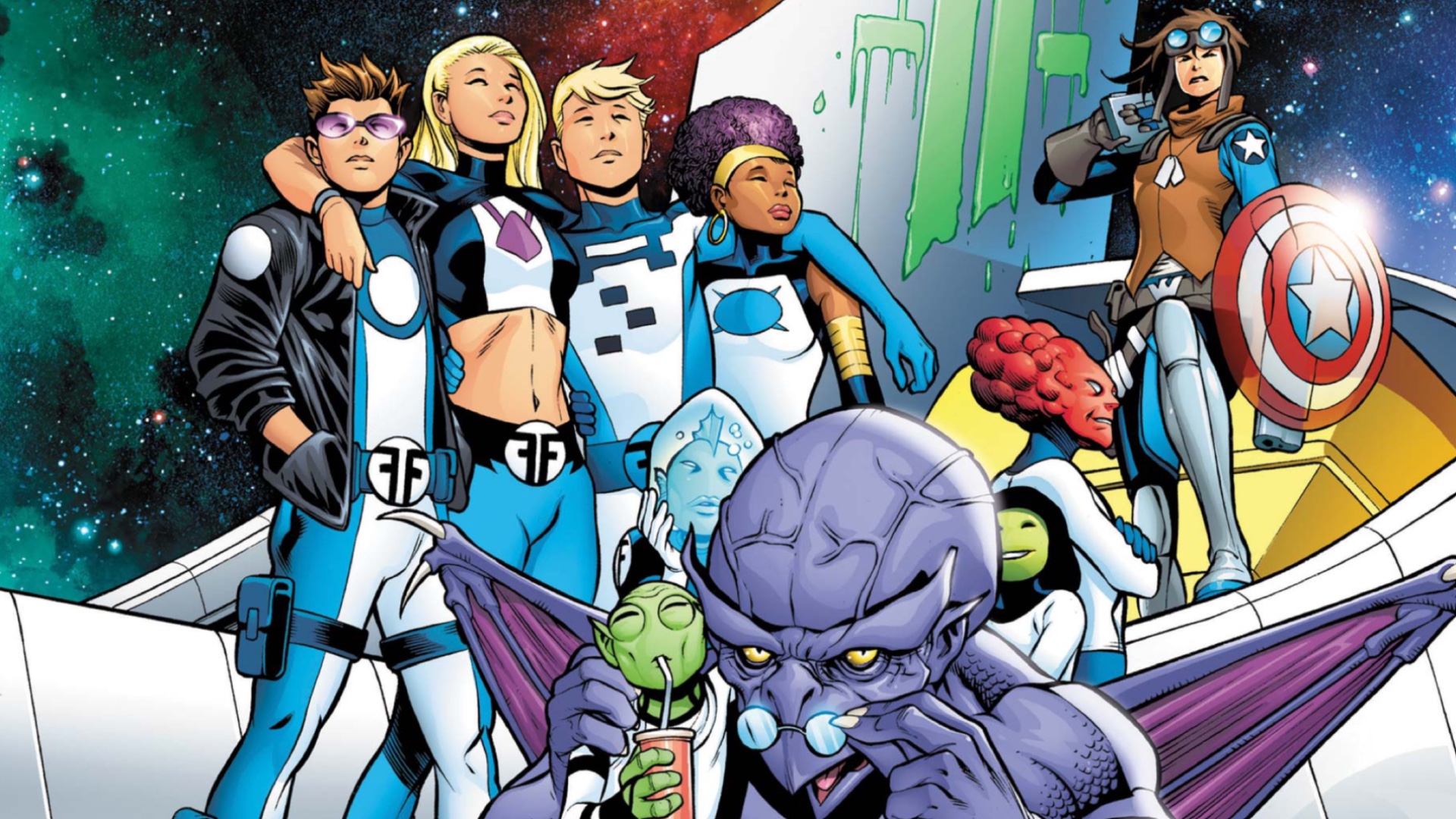 The students of the Future Foundation with Dragon Man