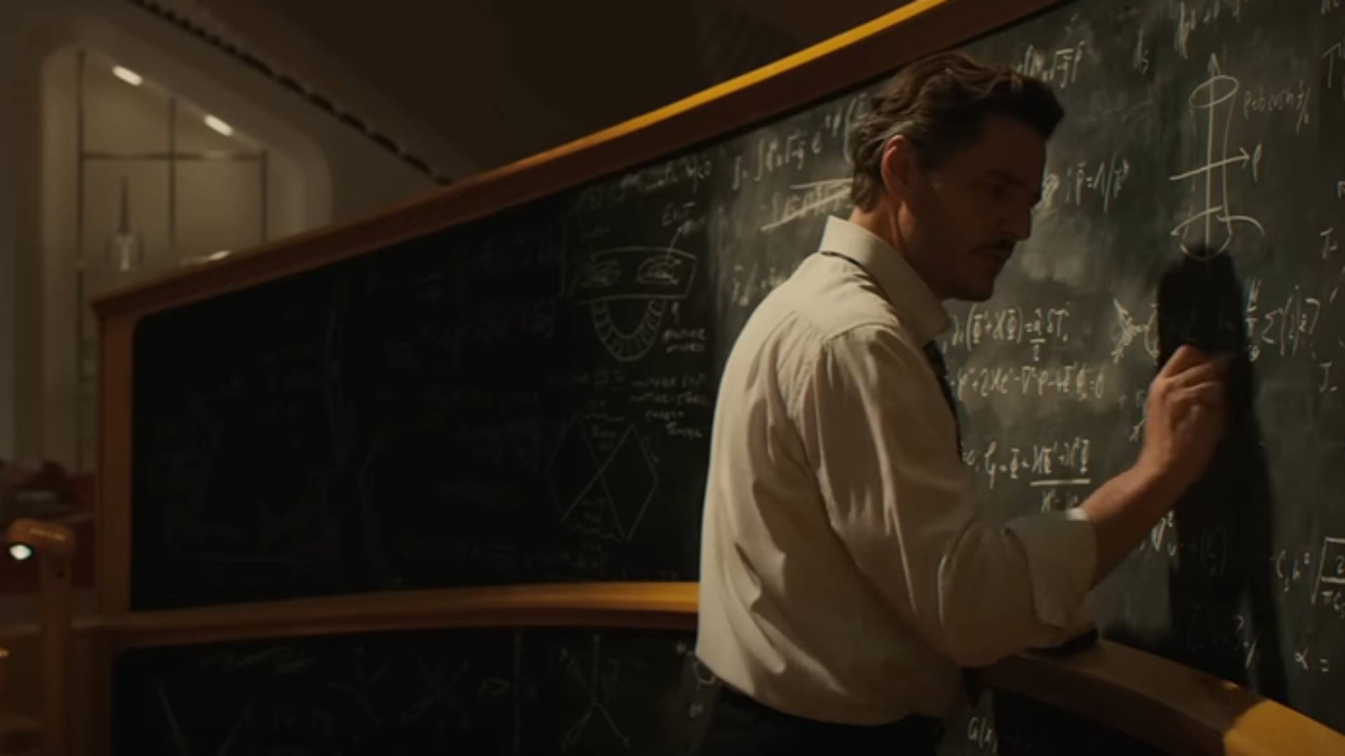 Pedro Pascal's Reed Richards writing on a board in The Fantastic Four: First Steps trailer