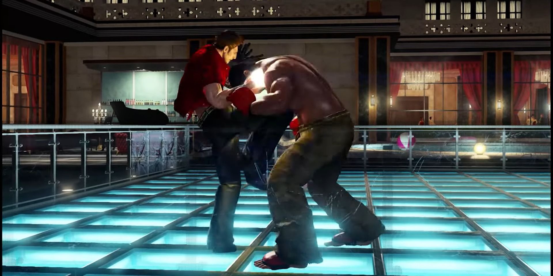 Brad kneeing Jeffry in Virtua Fighter 5.