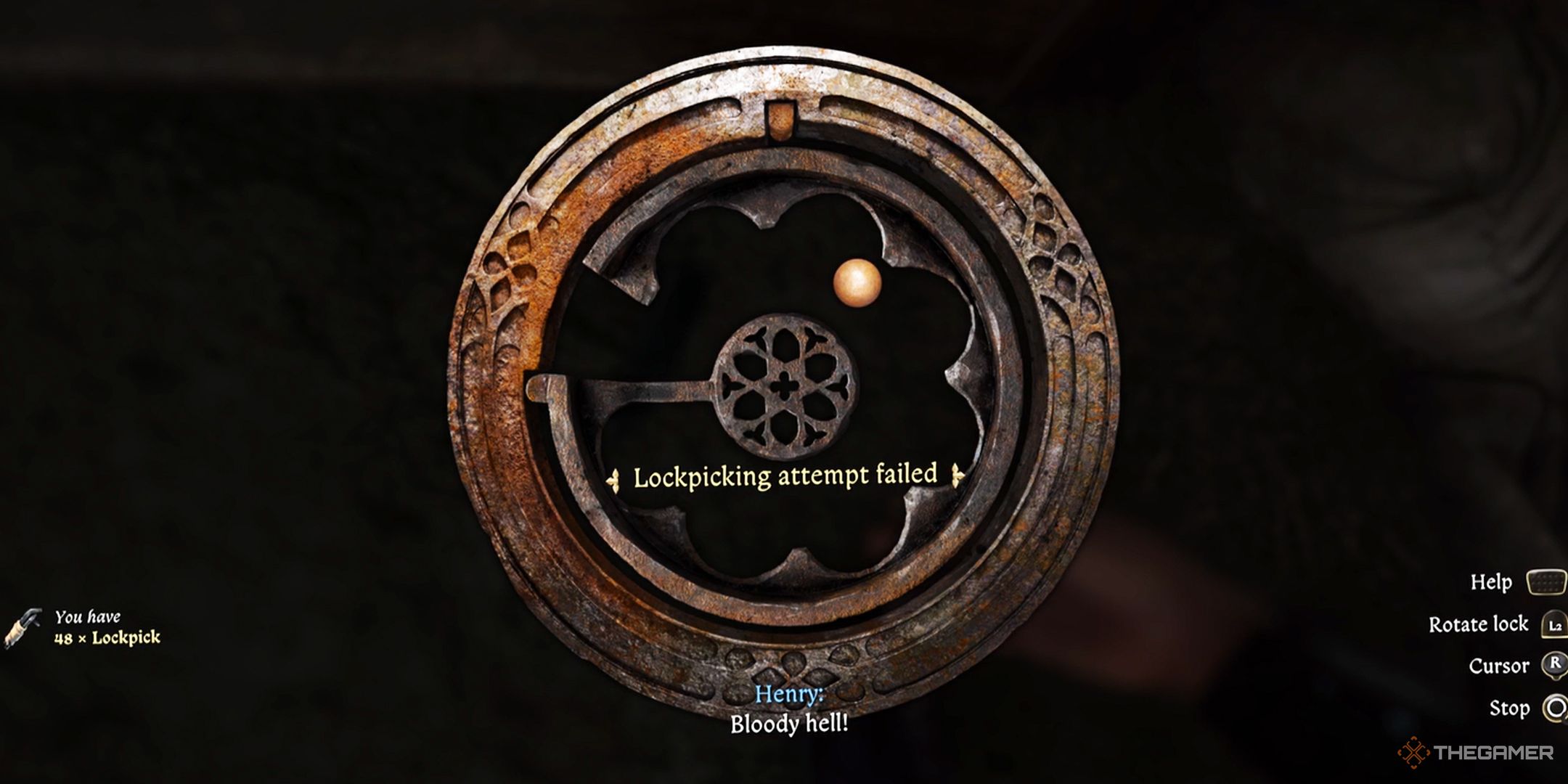 KCD2 lockpicking failed