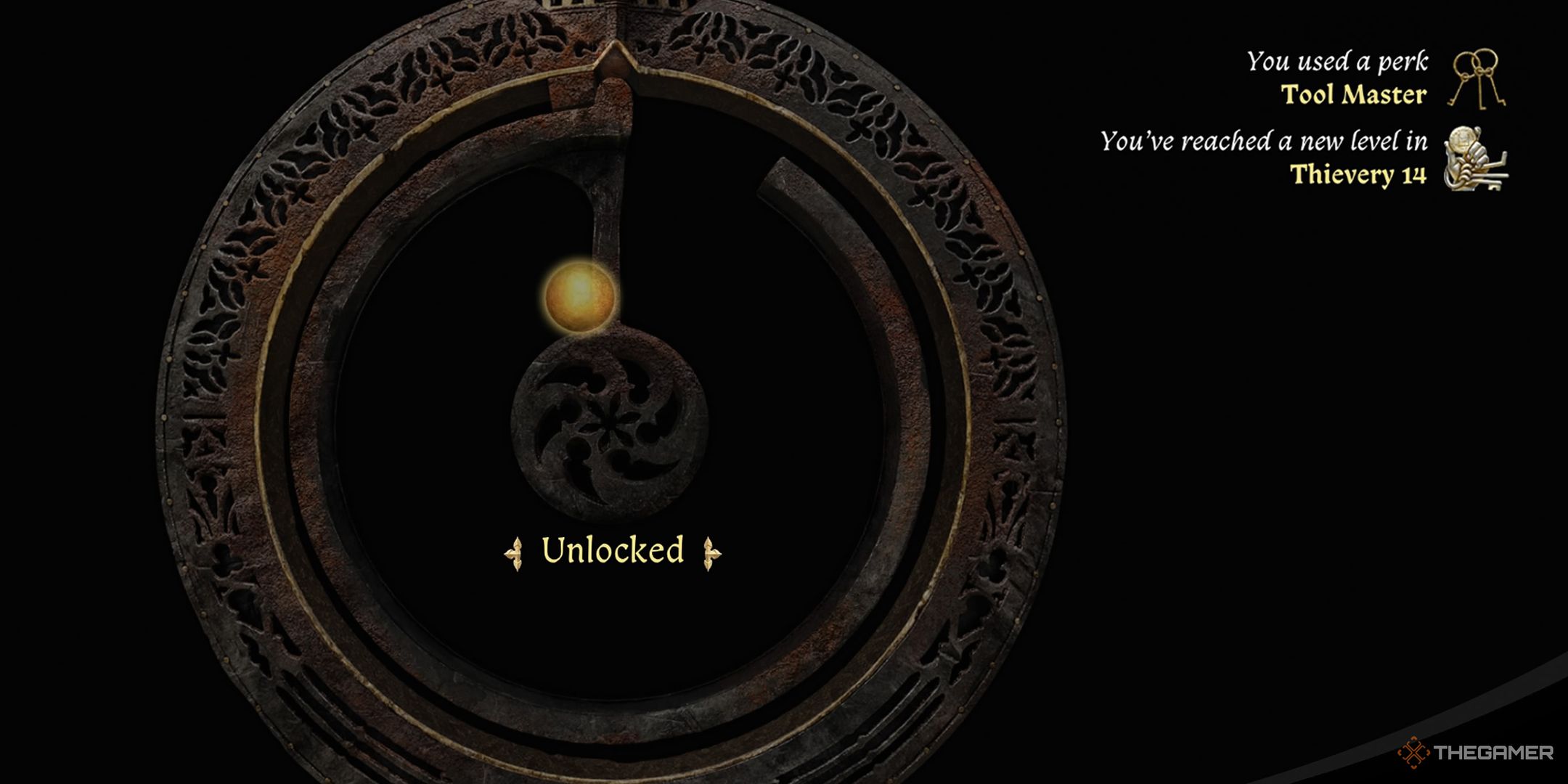 KCD2 Lockpicking complete and perk and thievery skill popup