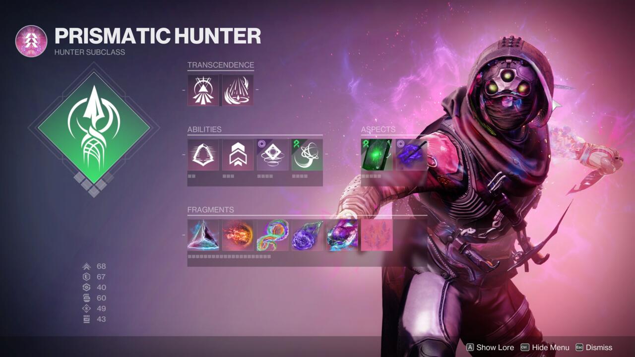 A Prismatic Hunter build for Destiny 2 Episode Heresy