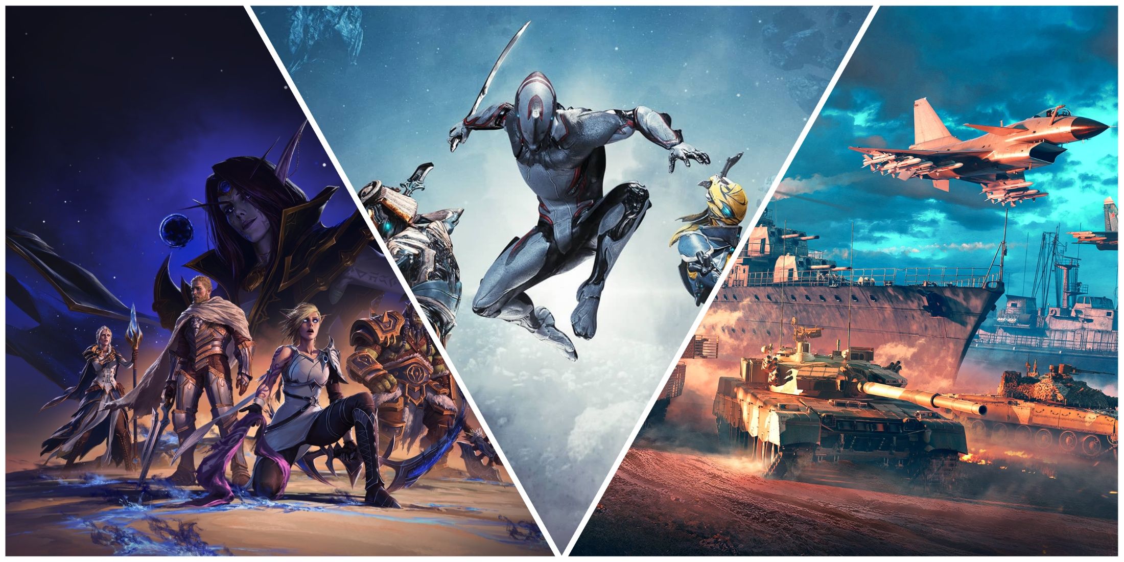 World of Warcraft, Warframe, War Thunder