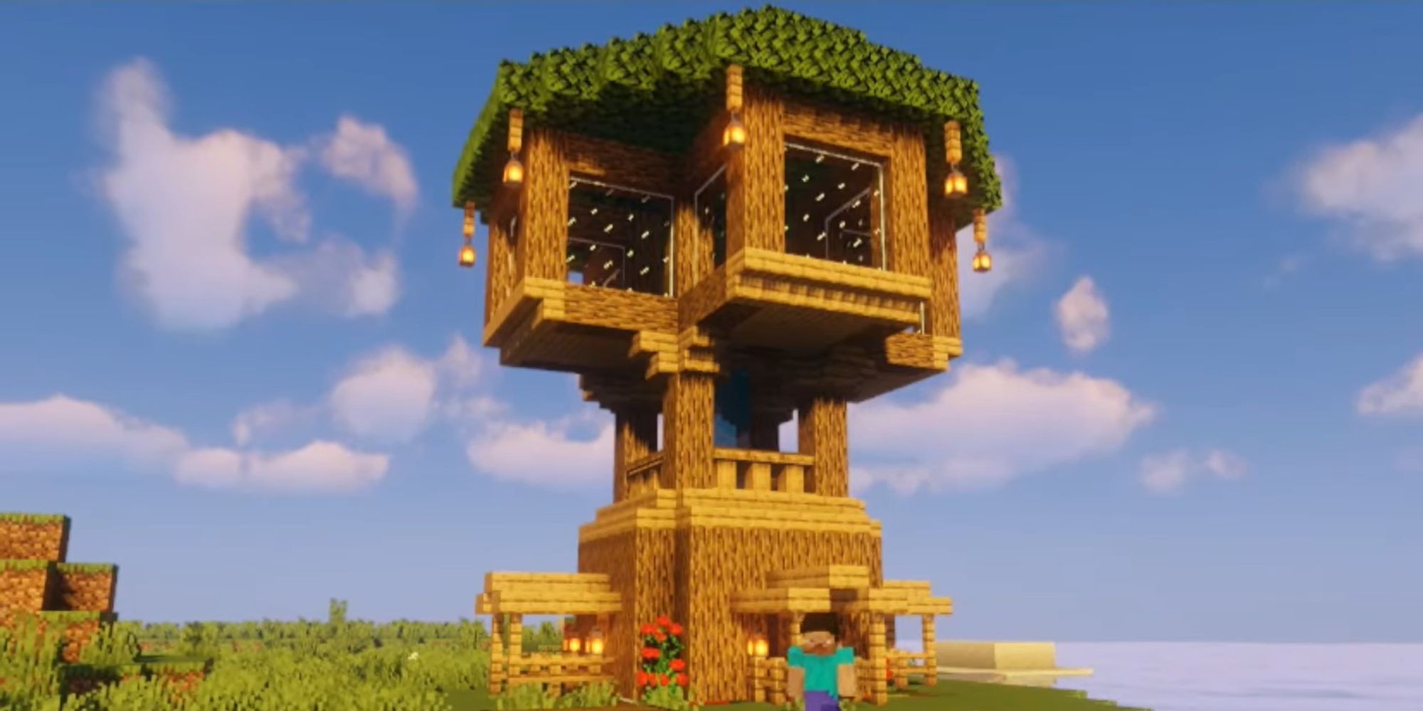 Tiny Minecraft home design - Aesthetic treehouse build