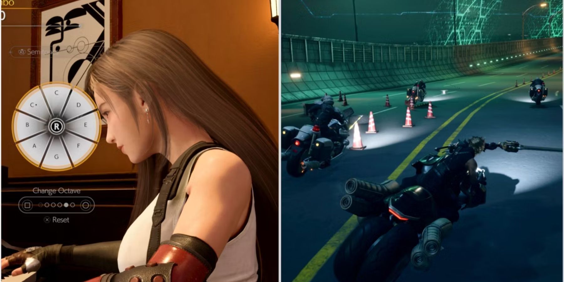 Tifa playing piano and Playing G-Bike in Final Fantasy 7 Rebirth (1)