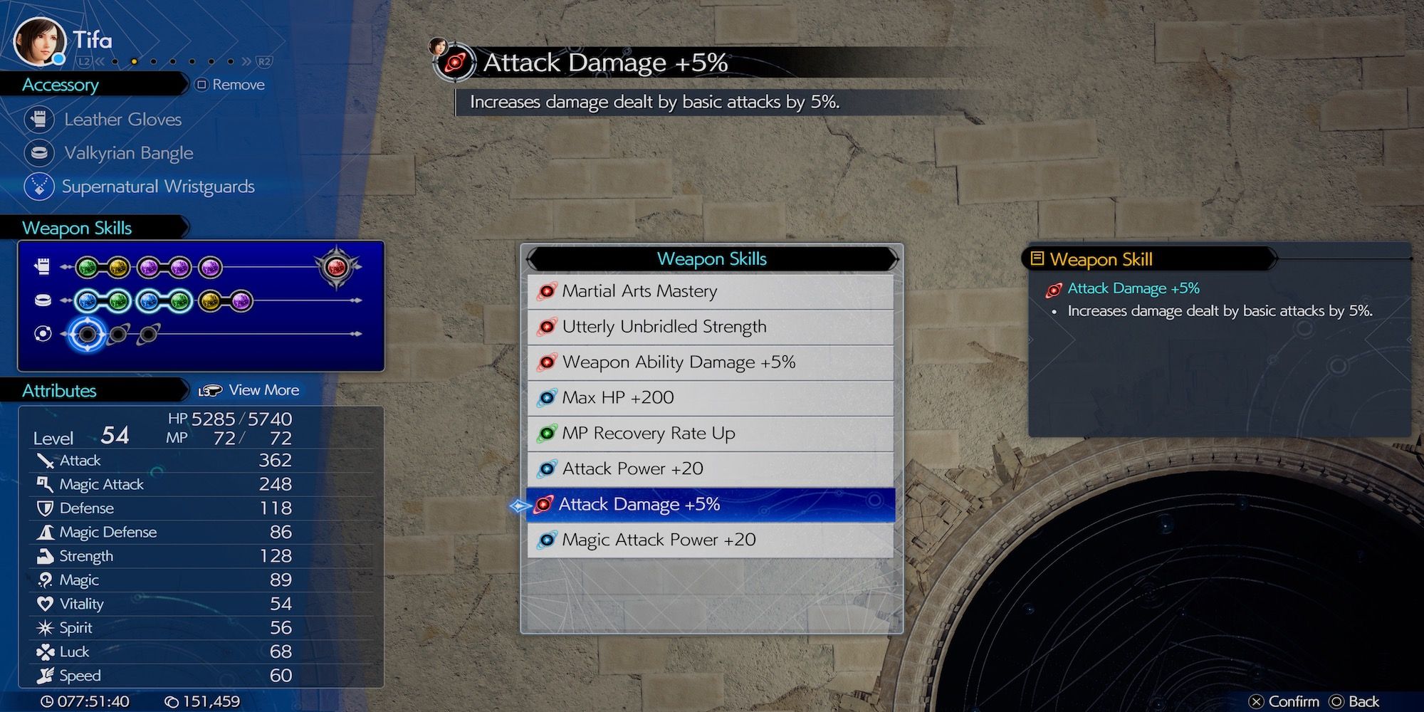 Attack Damage +5% weapon skill in Final Fantasy 7 Rebirth-1