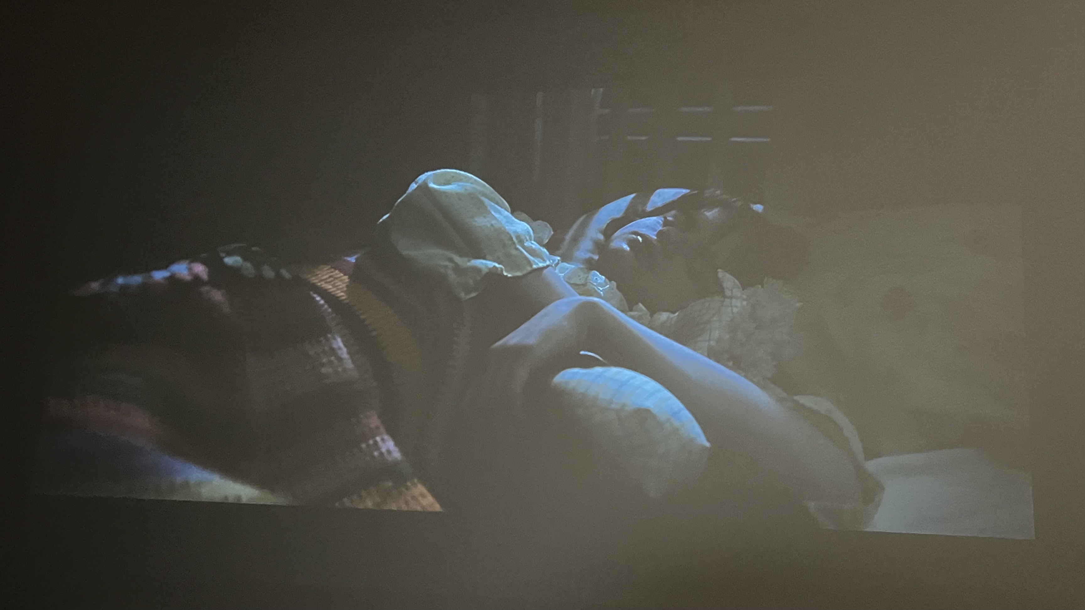 'The Conjuring' being shown by a Yaber T2 Plus projector with ambient light