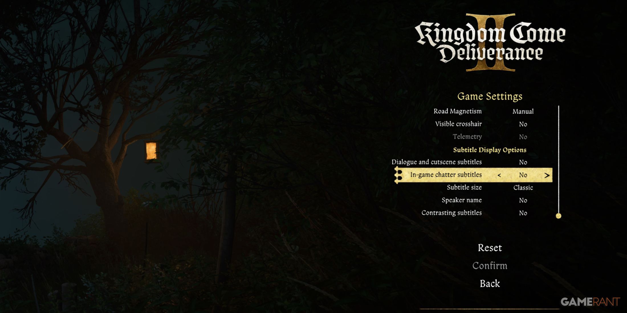 Kingdom Come Deliverance 2 Game Settings