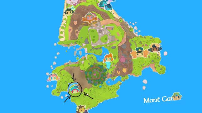 A screenshot of Mika and the Witch's Mountain shows a bird's eye view of the game's map.