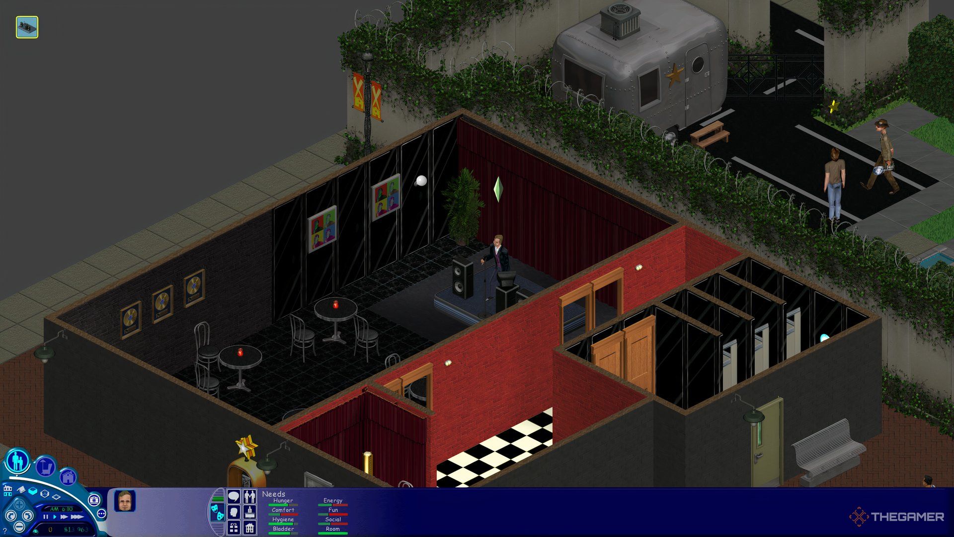 An image showing a Sim signing in The Sims.