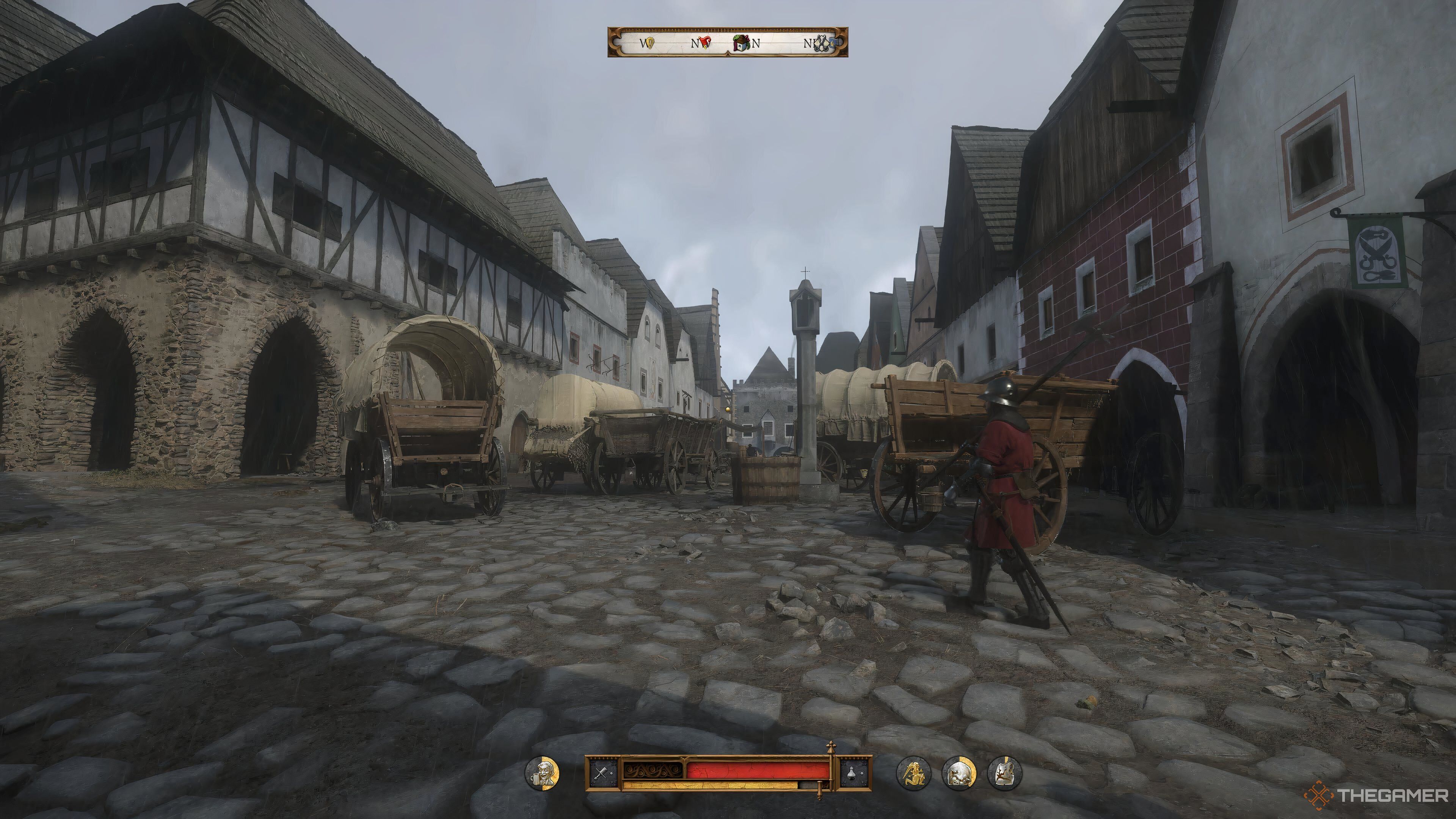 A city area in Kingdom Come: Deliverance 2.