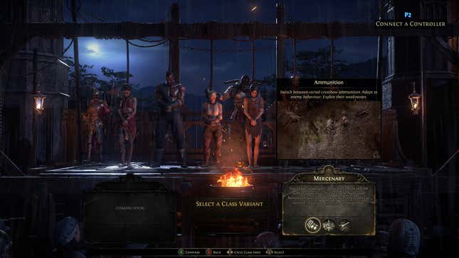 The class selection screen for the Mercenary in Path of Exile 2.