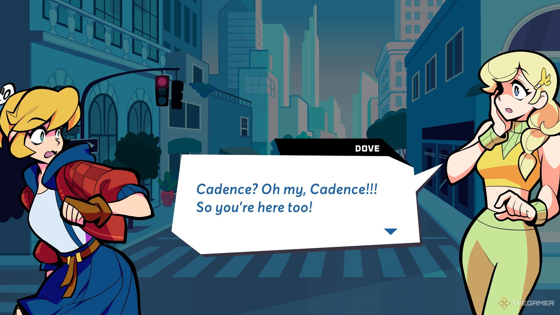 Cadence talking to Dove in Rift of the Necrodancer.