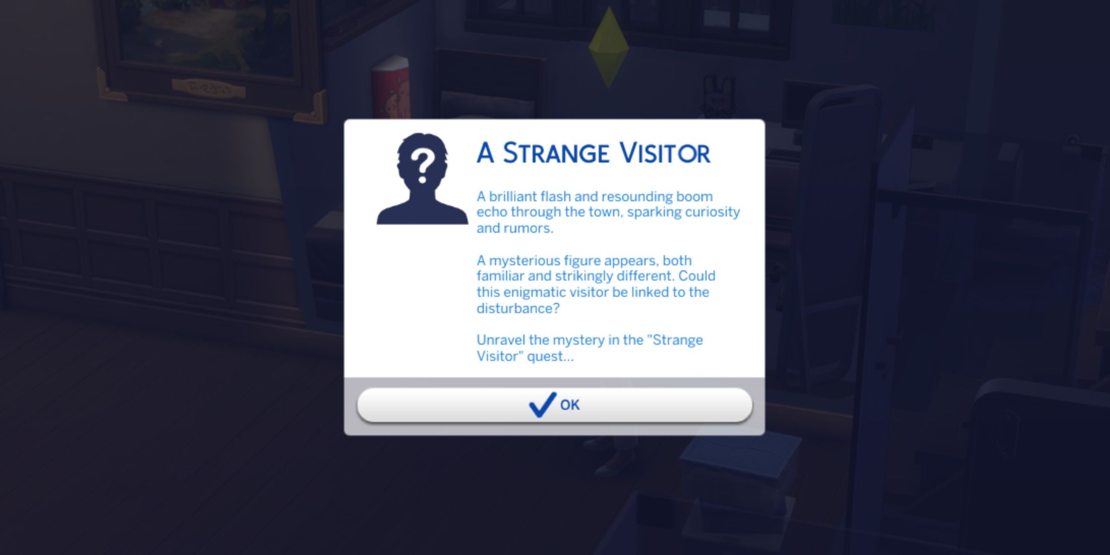 a strange visitor quests the sims 4