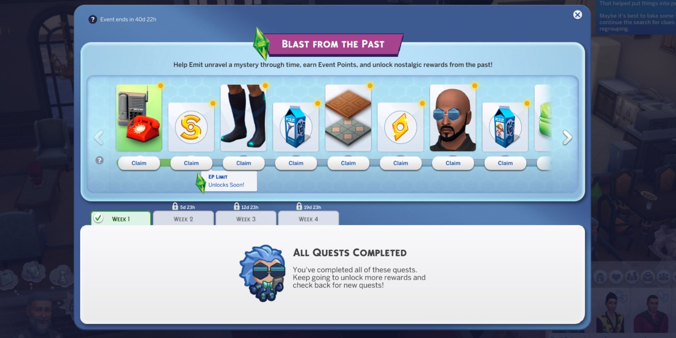 blast from the past the sims 4 week 1 rewards