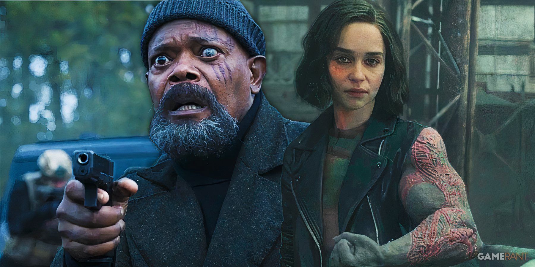 samuel l. jackson as nick fury, emilia clarke as g'iah in secret invasion, disney+ series