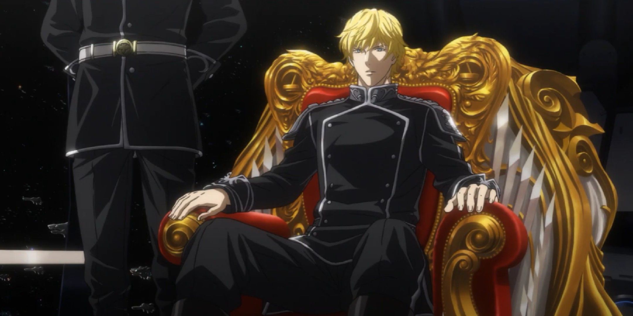 Legend of the Galactic Heroes image showing a character on a throne.