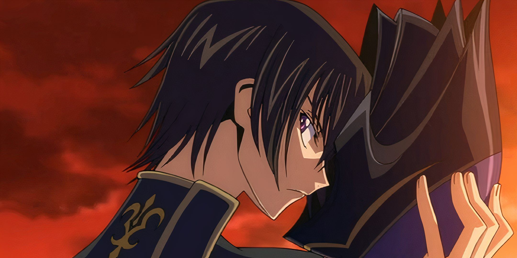 Lelouch stands with his mask in Code Geass.