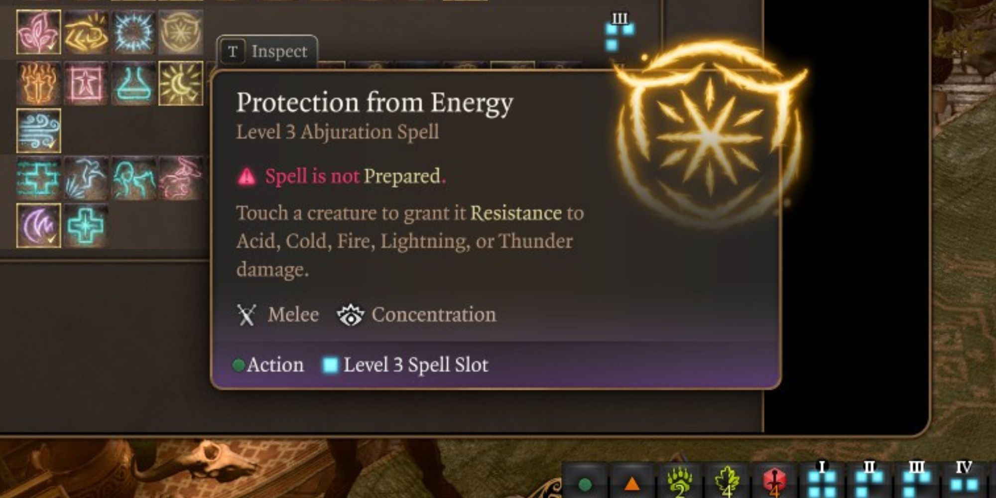 The Protection from Energy spell in Baldur's Gate 3