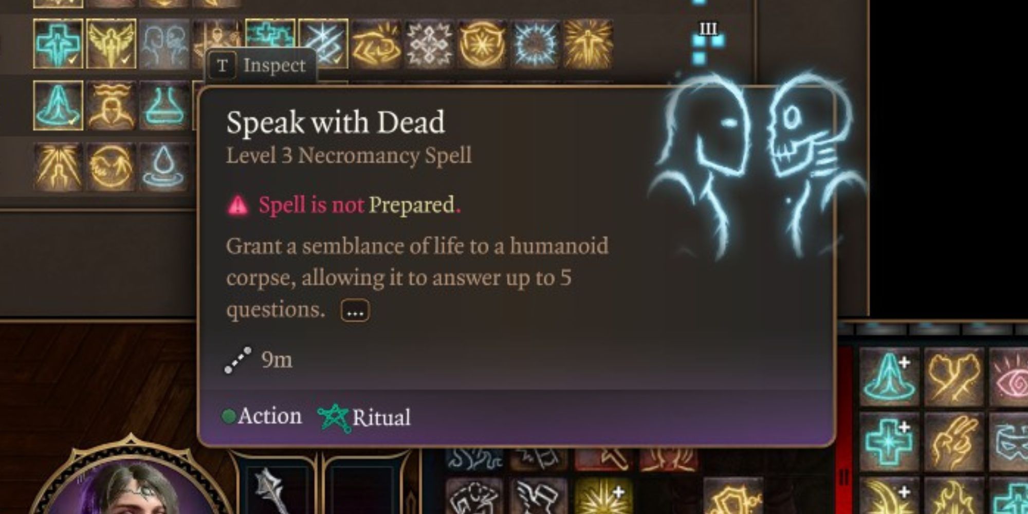 The Speak With Dead spell in Baldur's Gate 3