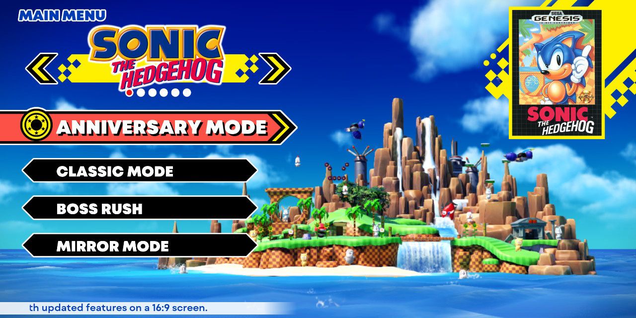 Sonic Origins Menu Featuring 3D Renders Of Characters From Sonic 1 For Sega Genesis