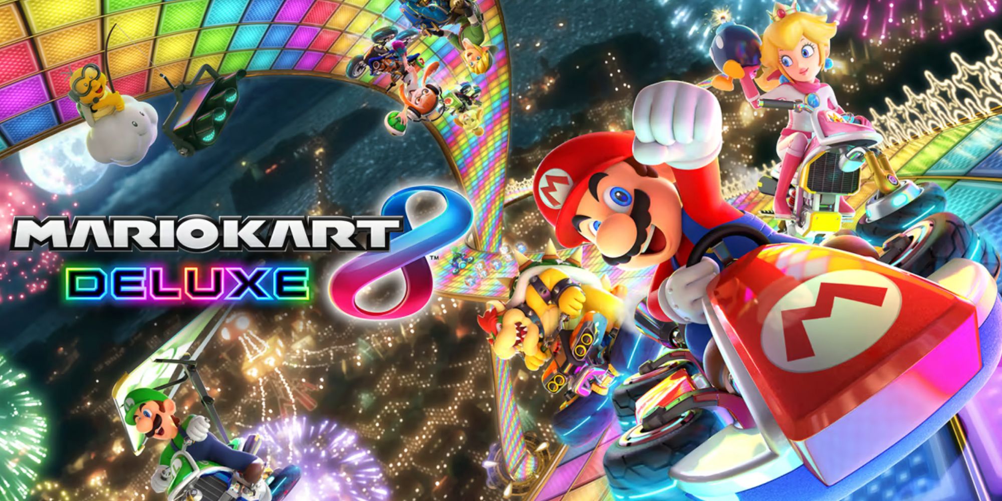 Mario Kart Deluxe 8 title screen.