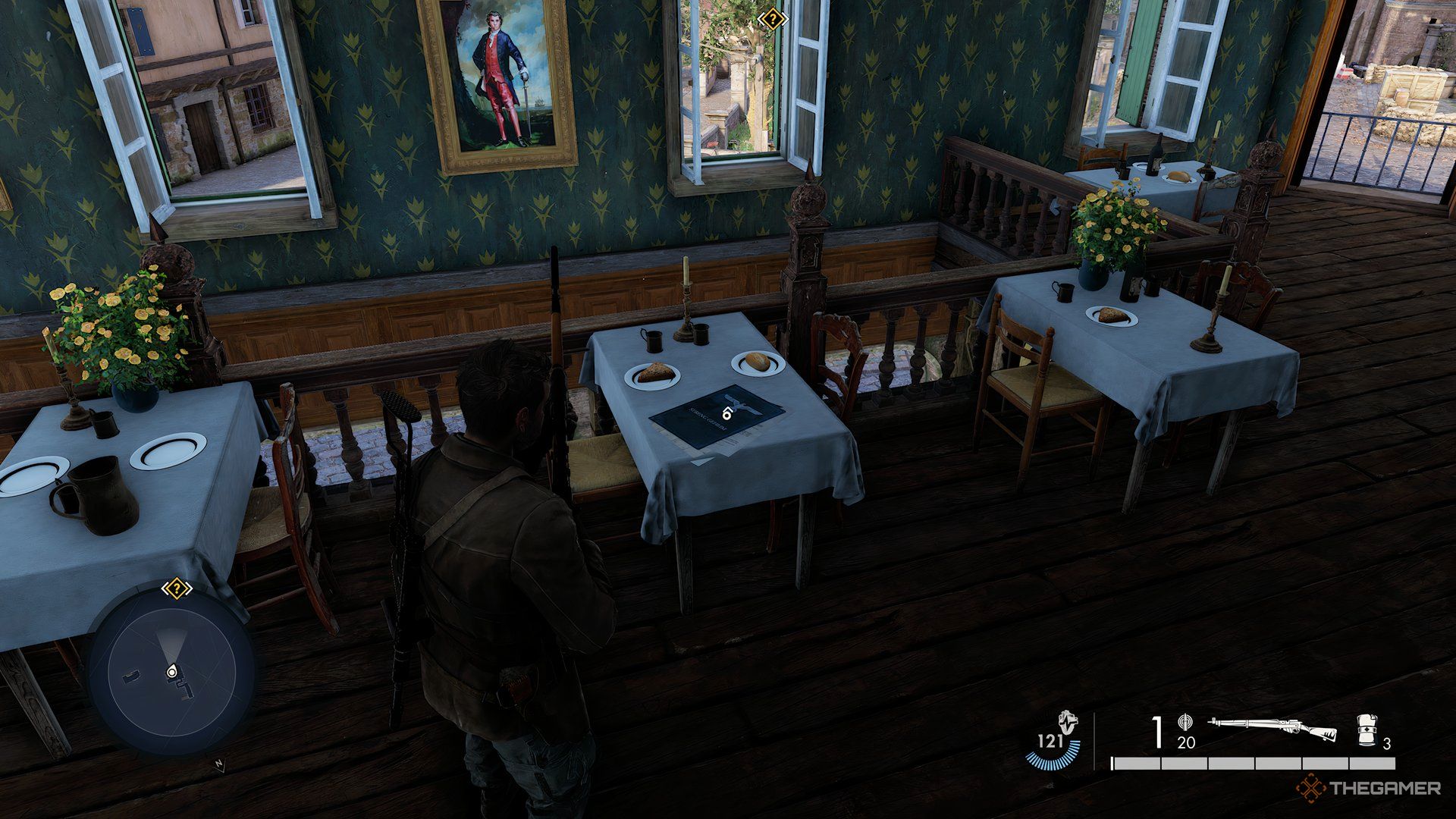 Finding Classified Document #4 In Restaurant During Dead Drop In Sniper Elite: Resistance.