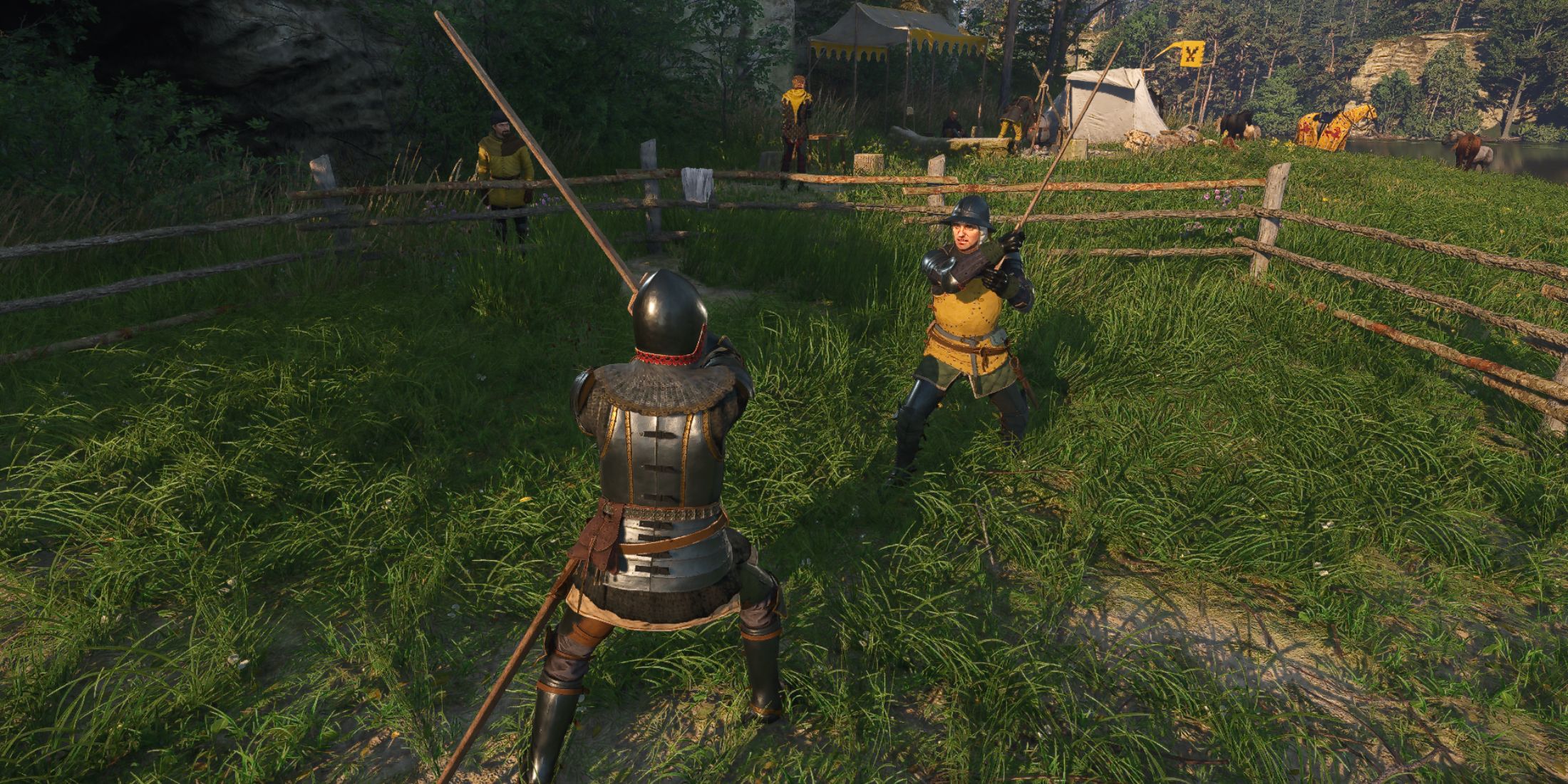 Henry and Hans Capon training in Kingdom Come Deliverance 2