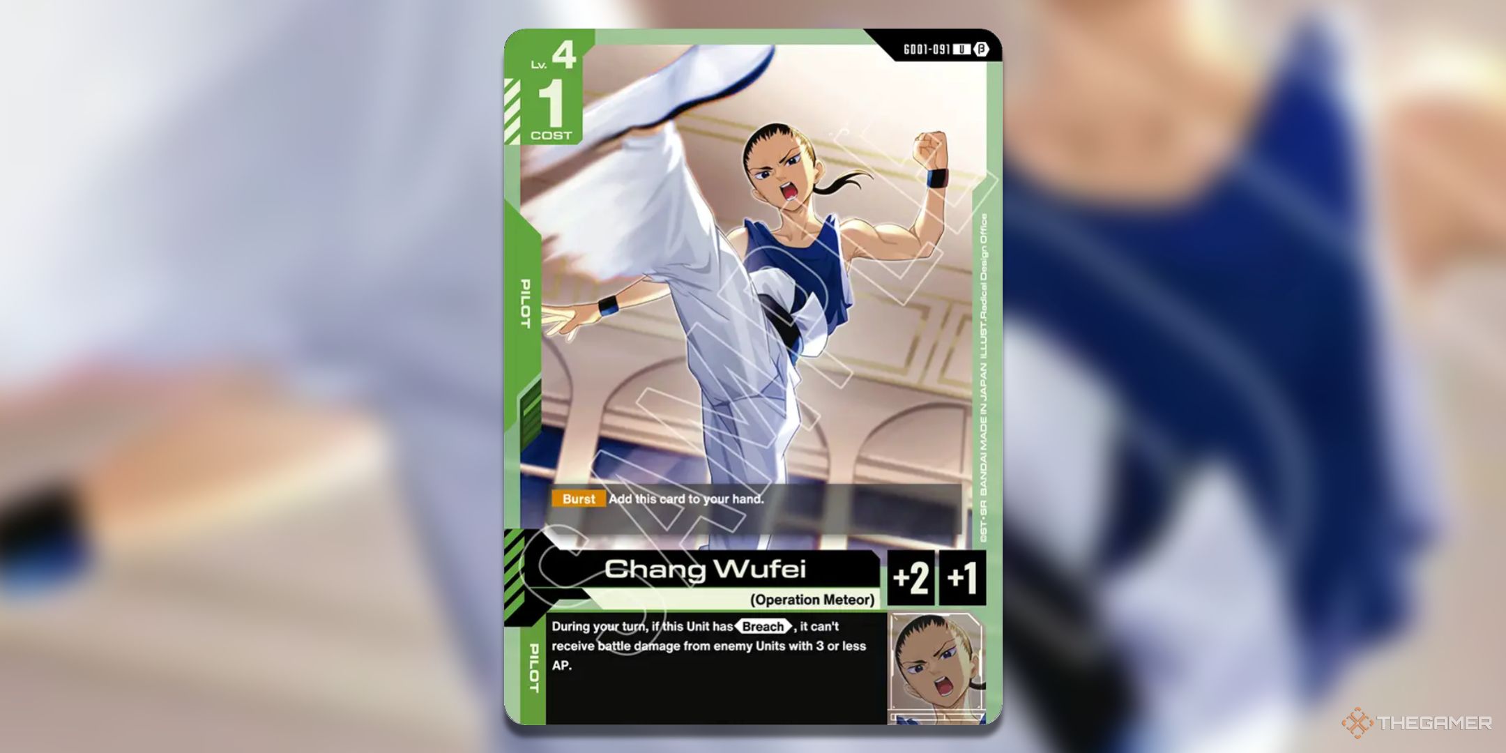 Chang Wufei from Gundam Card Game Edition Beta