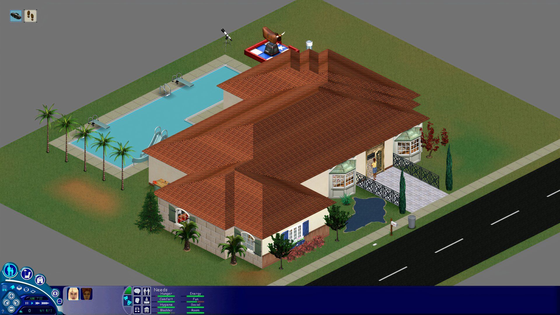 An image showing a fully build house in The Sims.