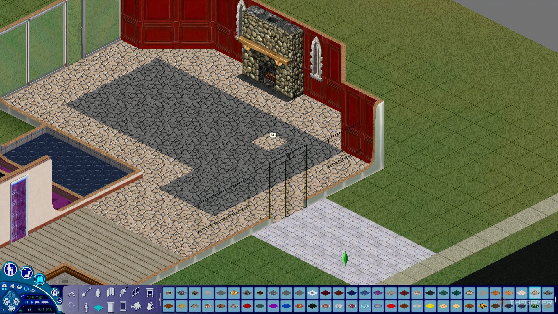 An image showing floor being added in The Sims.