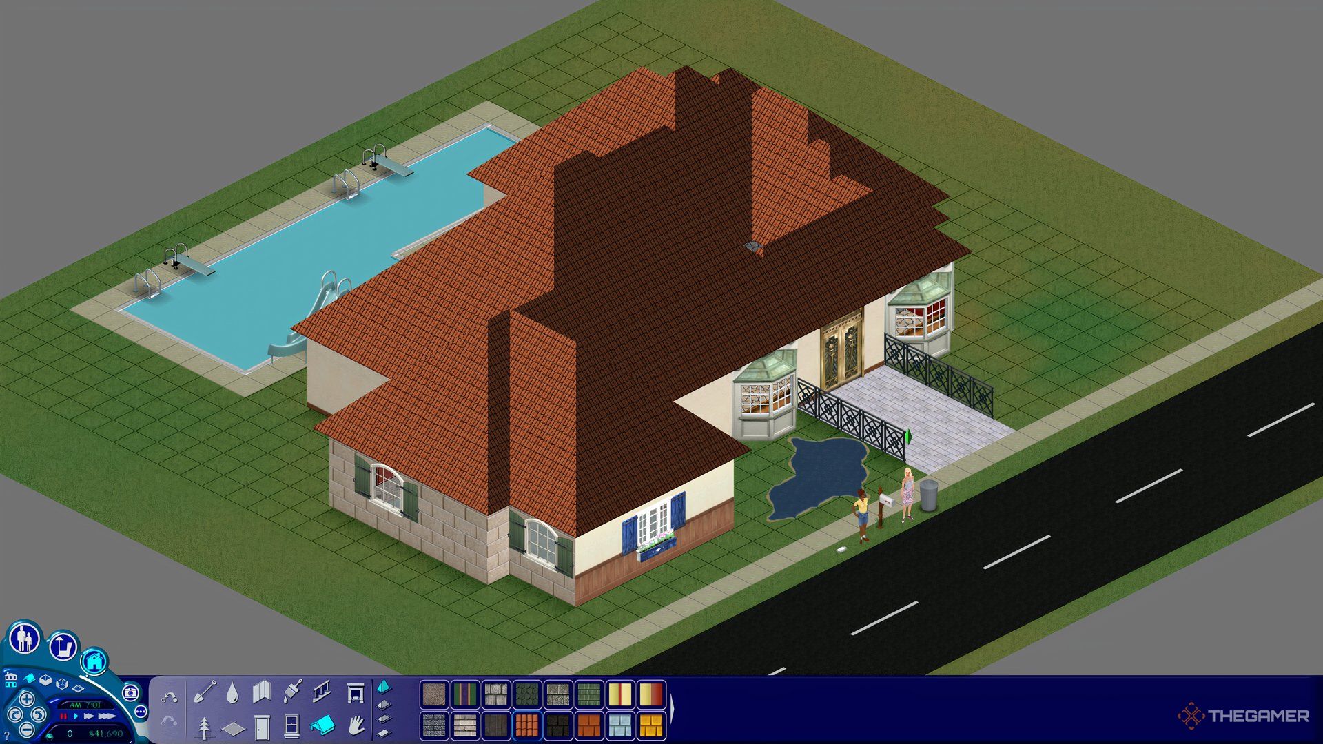 An image showing a roofing of a house in The Sims.