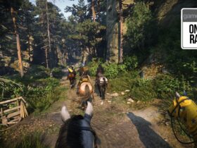 Riding on a horse with a group of companions in Kingdom Come: Deliverance 2