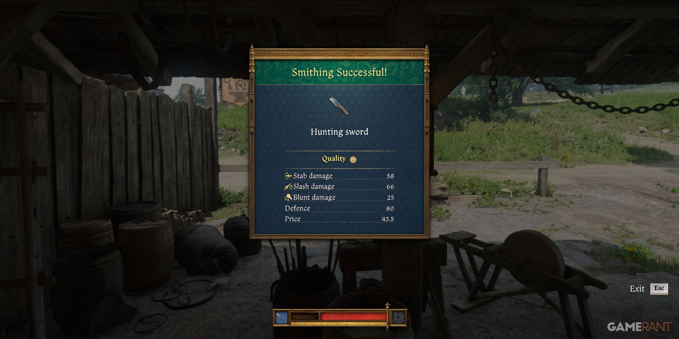 Kingdom Come Deliverance 2 - Smithing Successful Hunting Sword Tier 3