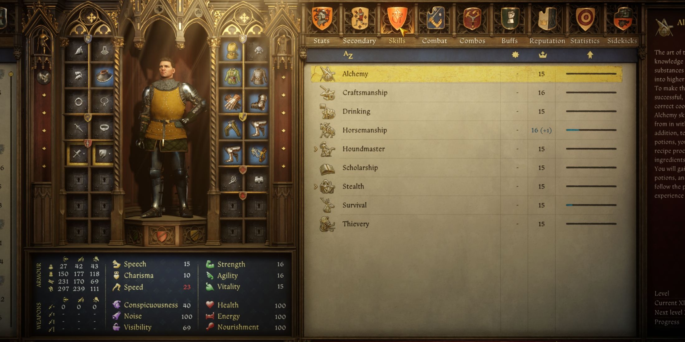 player stats and skills in kingdom come deliverance 2