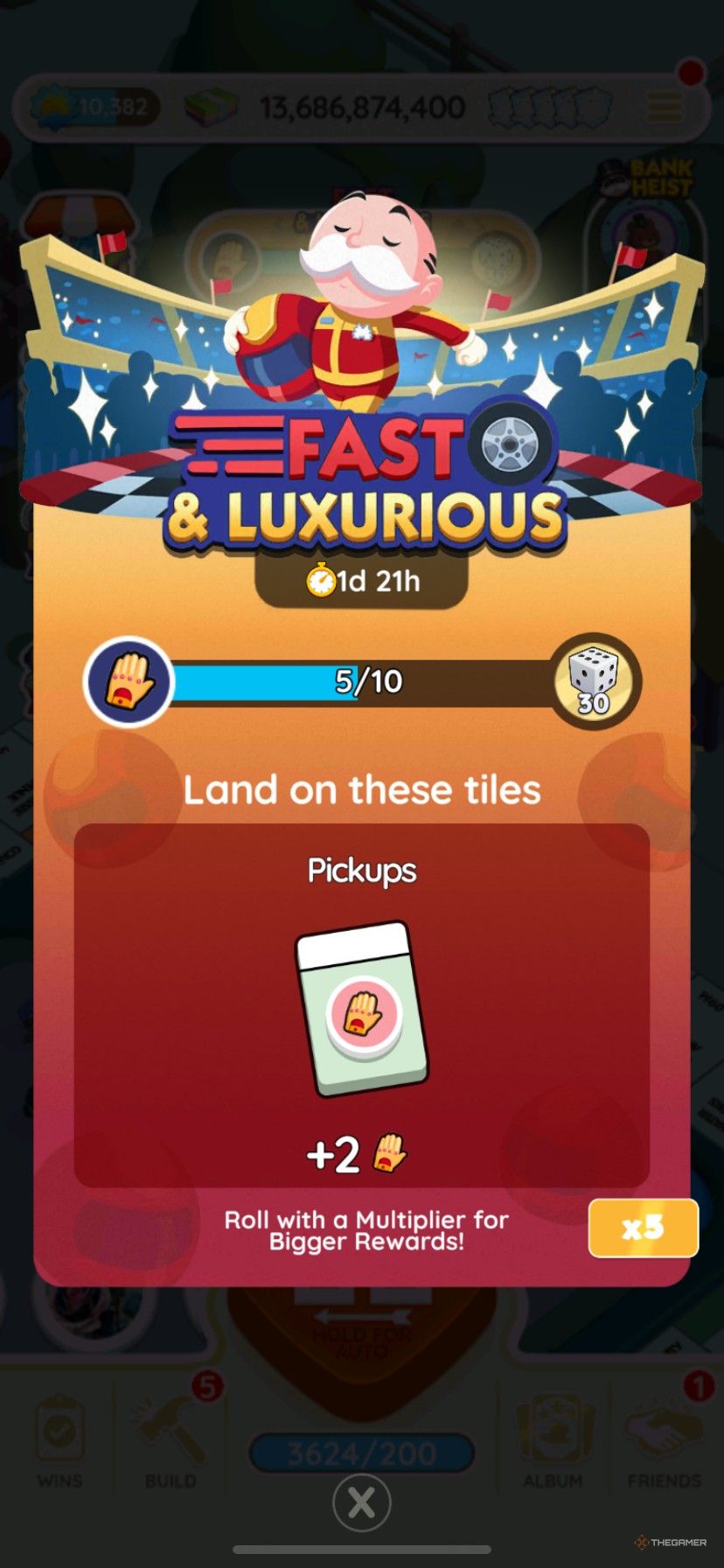 How to find pickup tokens to earn points in Fast and Luxurious in Monopoly Go.