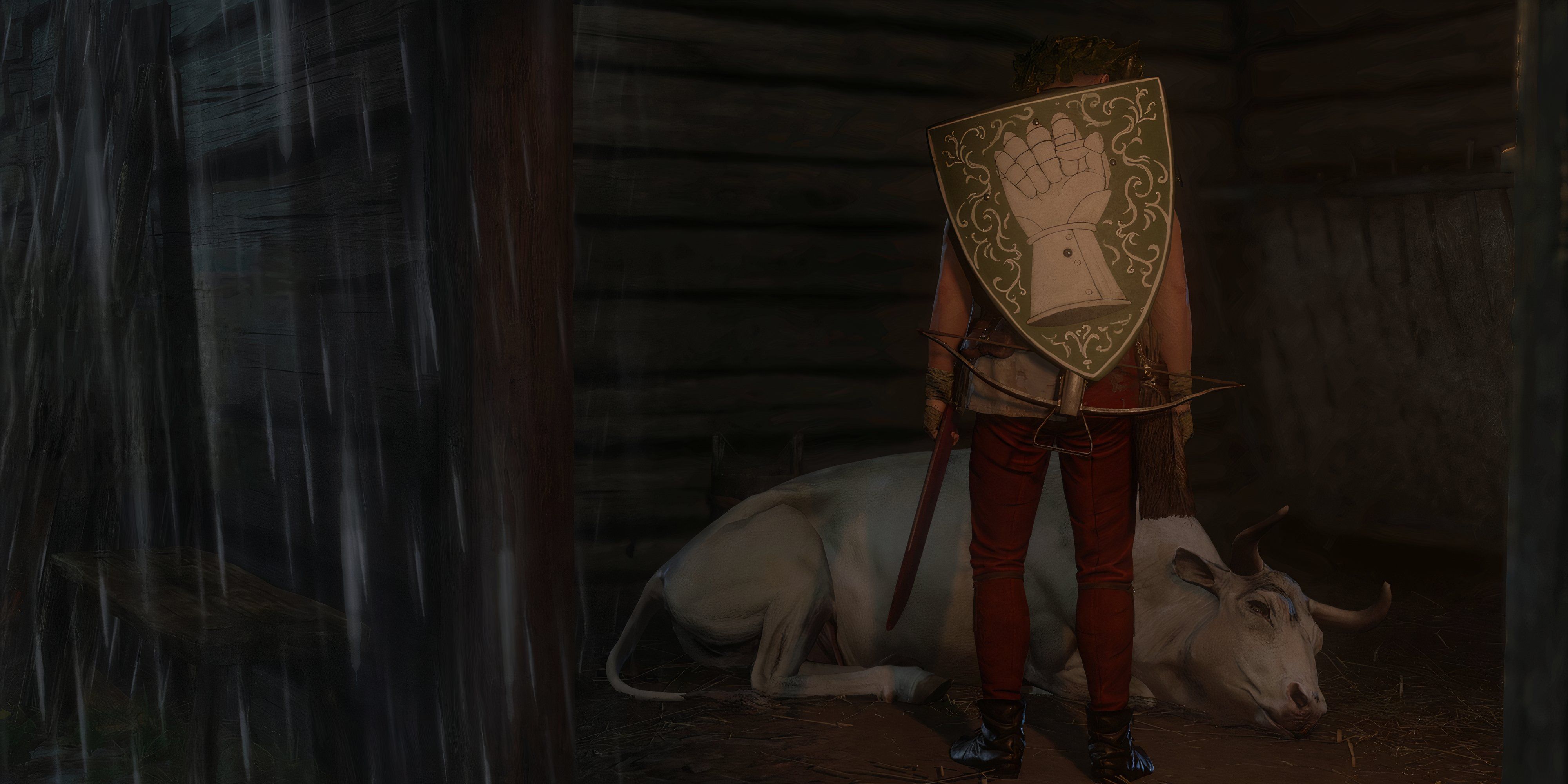 A picture of the player looking at the sleeping bull - Kingdom Come Deliverance 2