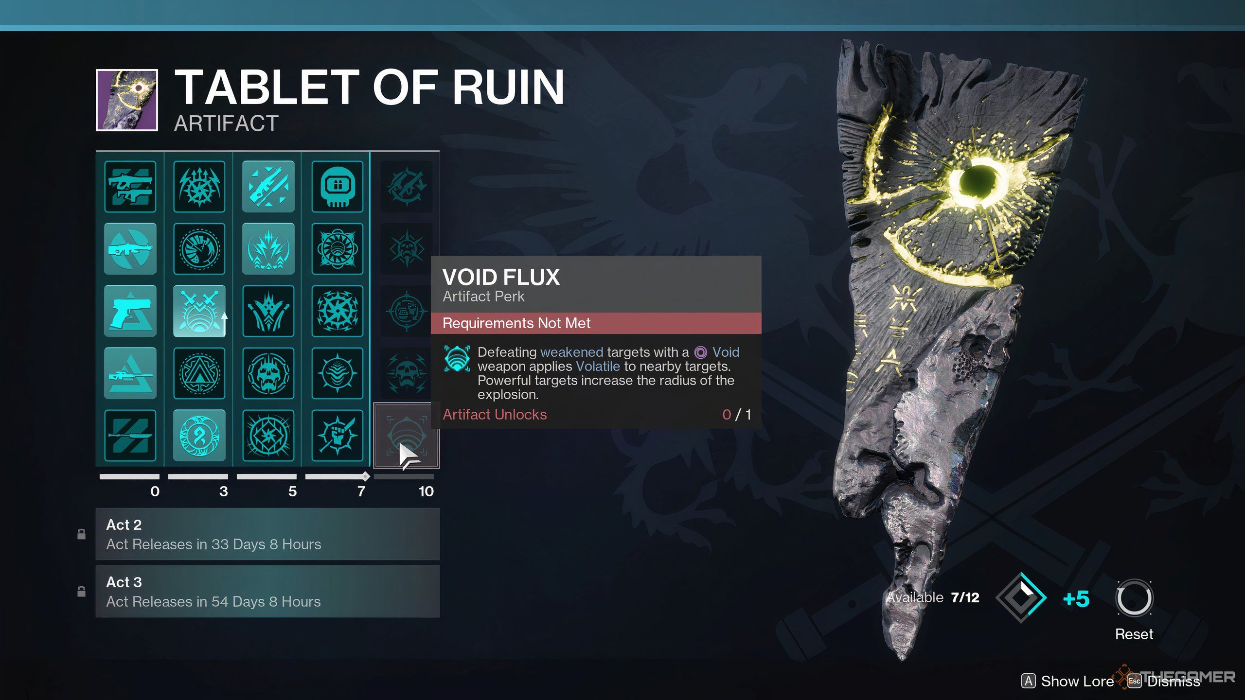 The Void Flux perk in the Tablet of Ruin seasonal artifact in Destiny 2.