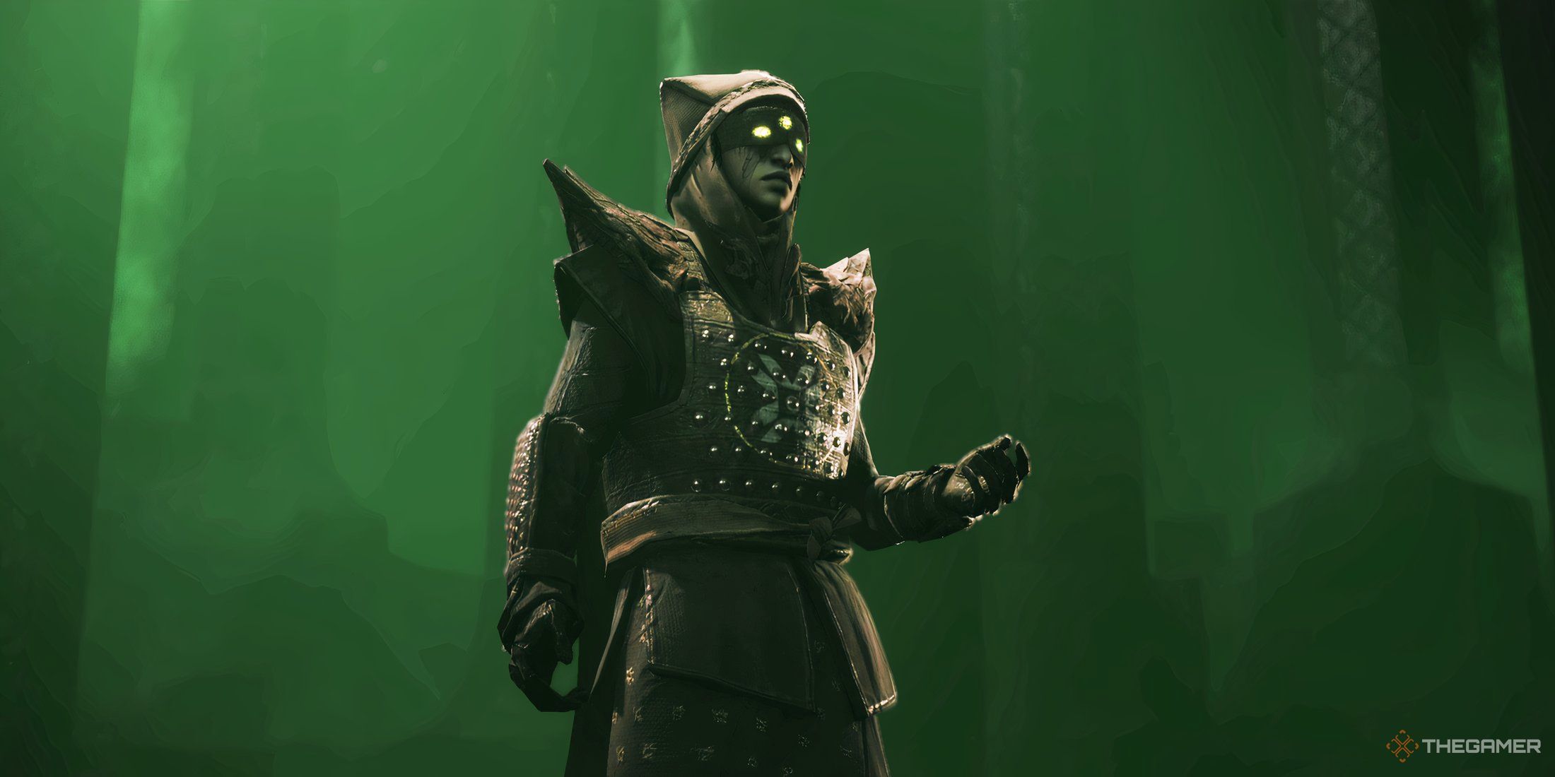 Eris Morn in a strange dimension in Destiny 2.