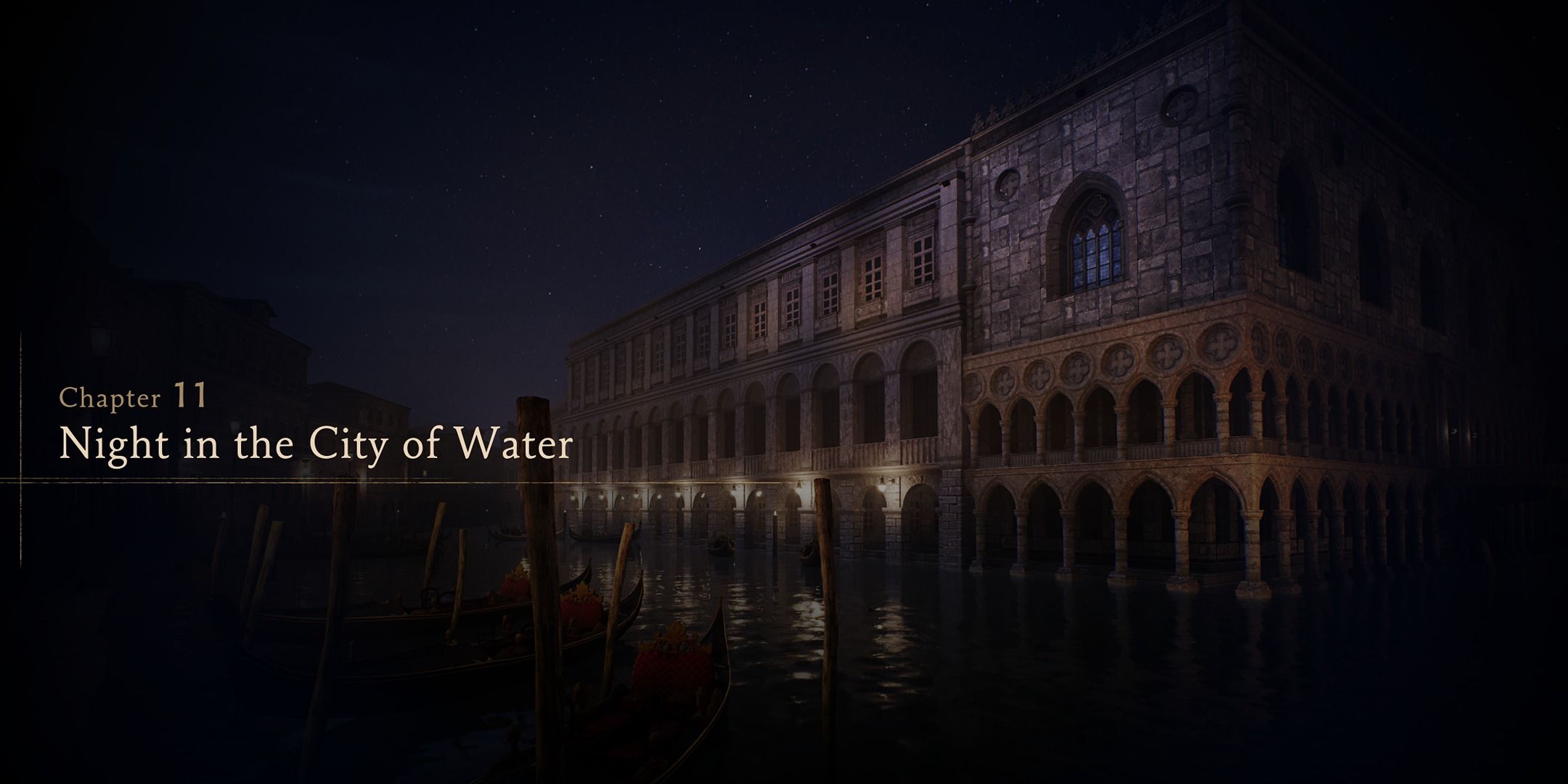 Title Card of Chapter 11, Night in the City of Water in Ninja Gaiden 2 Black.