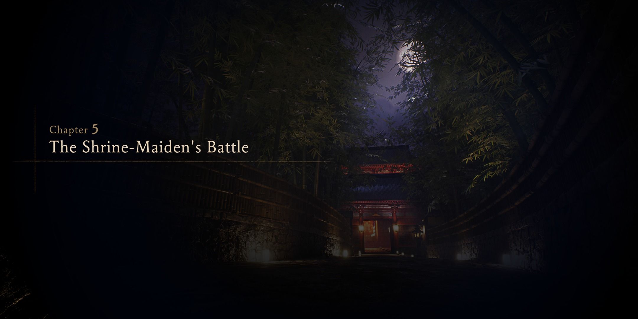 Title Card of Chapter 5, The Shrine Maiden's Battle in Ninja Gaiden 2 Black.